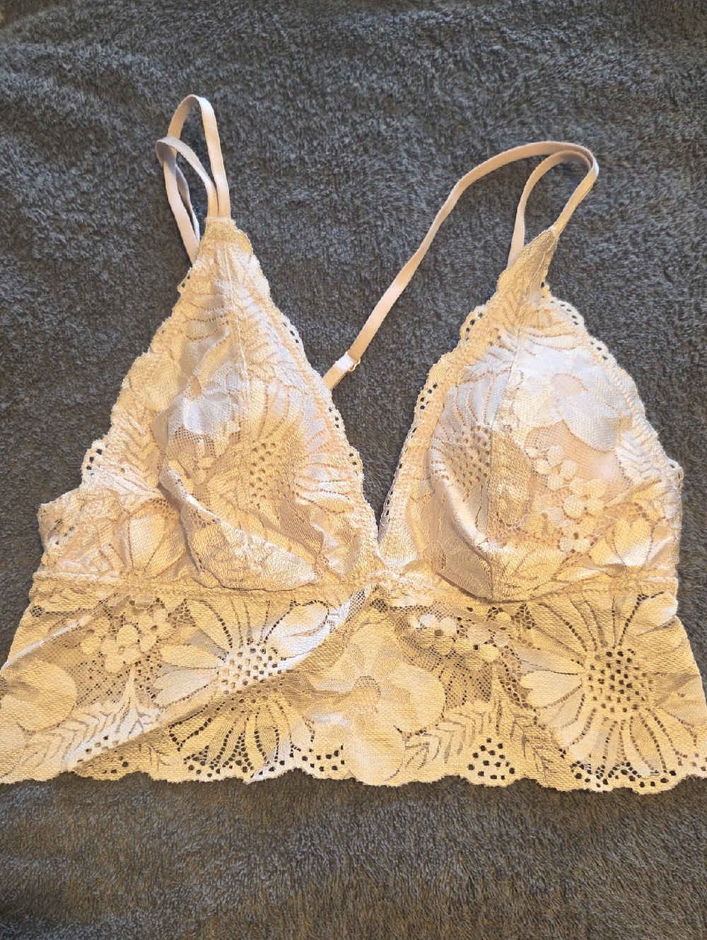 aerie Lace Triangle Bralette in Light Blush